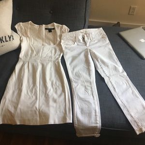 2 for 1 off white Dress and jeans!! Both designer