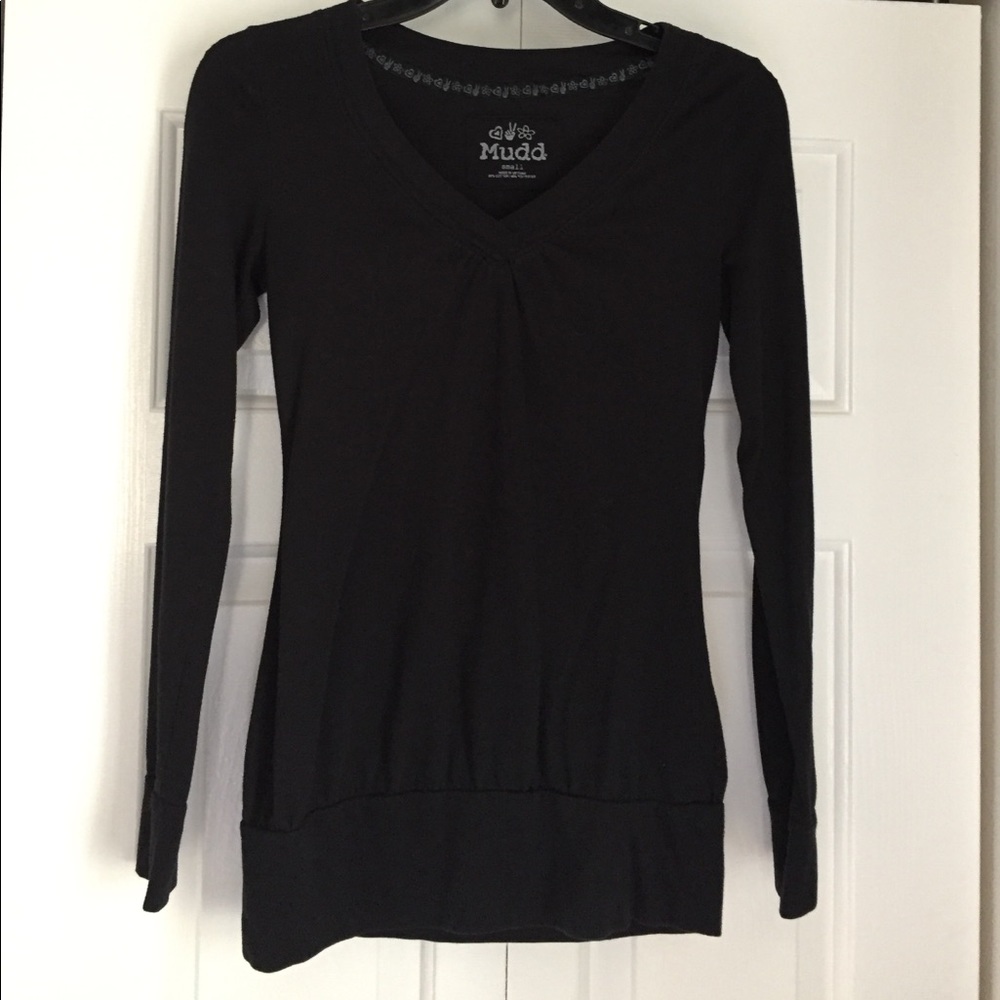 Clearance! Black long sleeve v neck