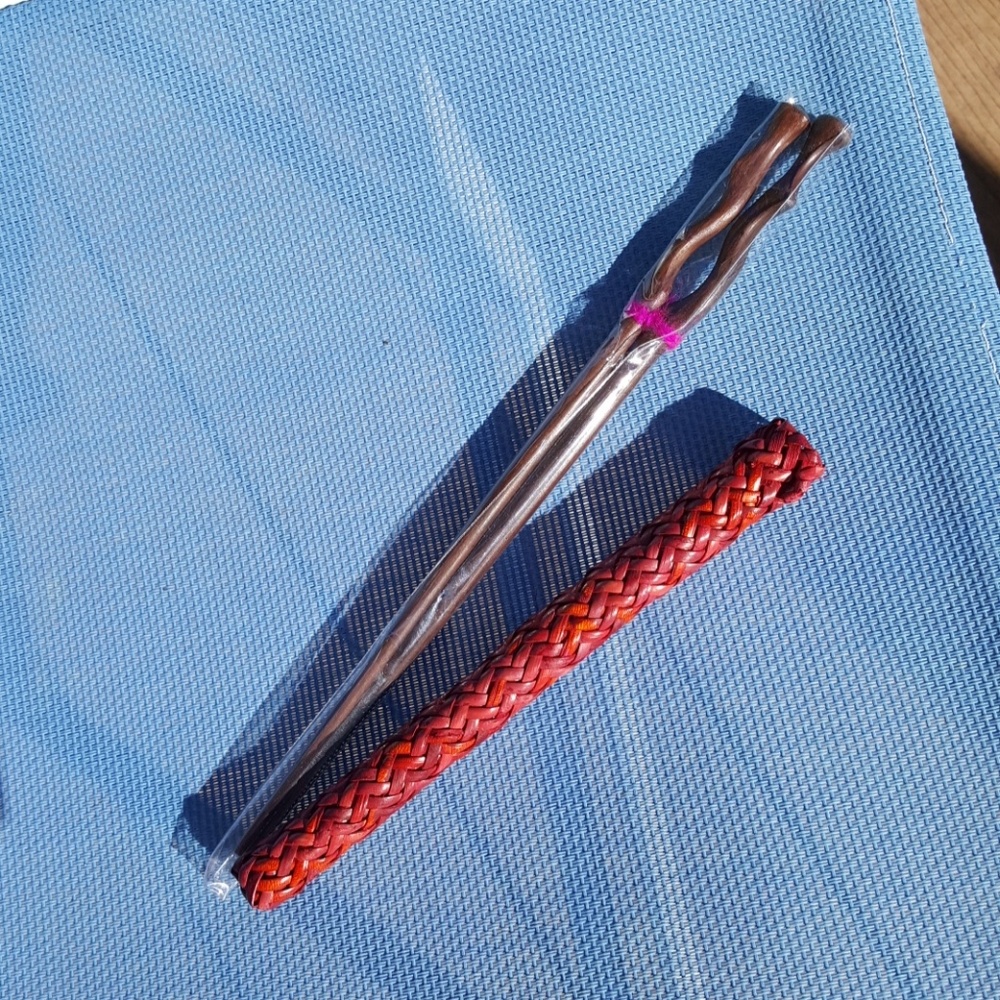 2 wood hair sticks