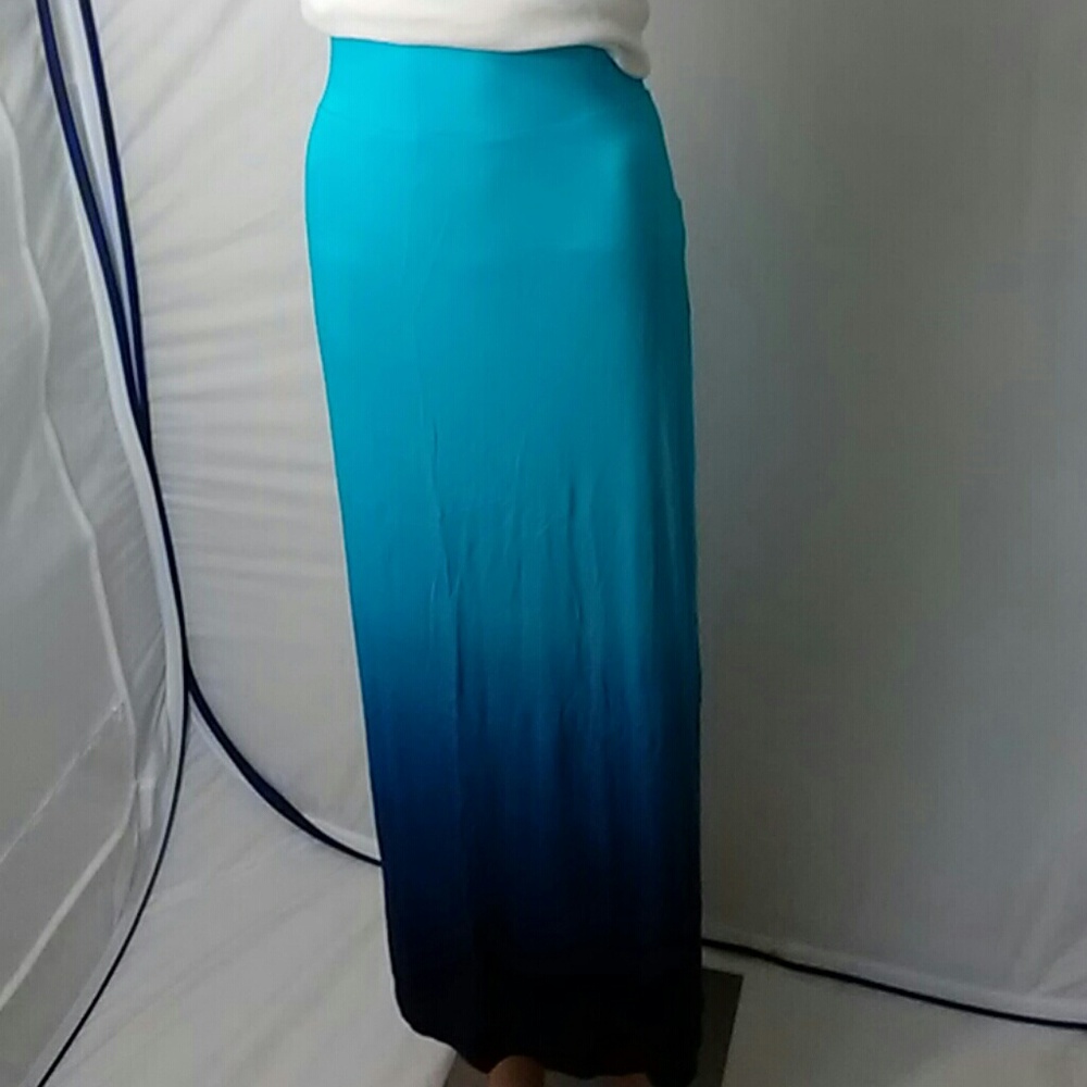 Blue Aqua Turquoise Dip Dye Women's Medium Skirt