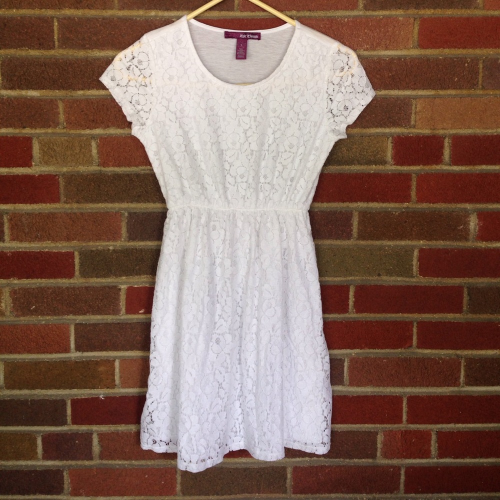 Girls White Lace Dress