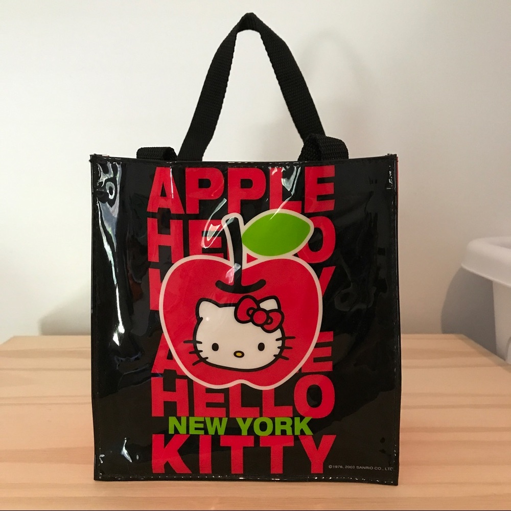 NWOT, Hello Kitty, red and black, vinyl, tote bag