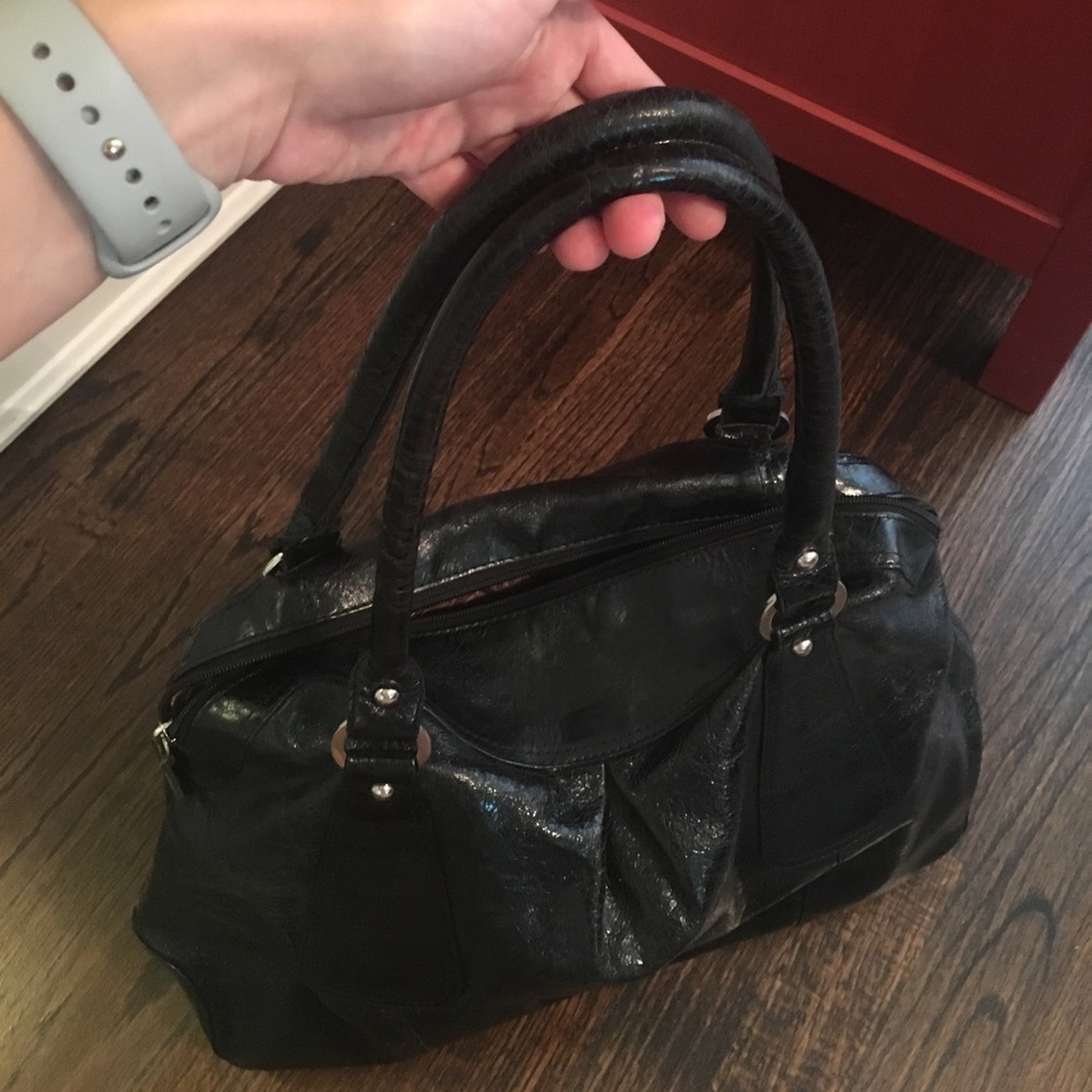 Black leather purse