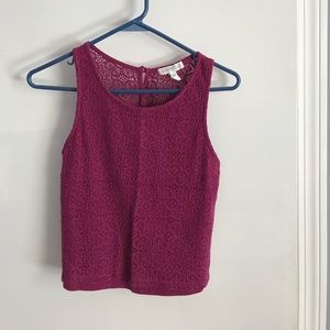Aéropostale Cranberry Lace Crop Top