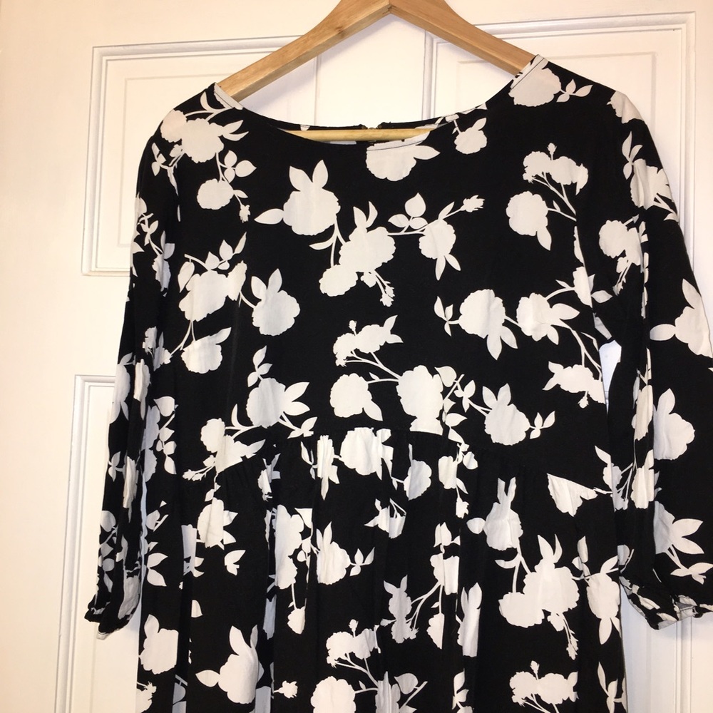 Black and White Floral Dress