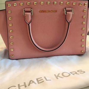 Michael Kors studded pink bag