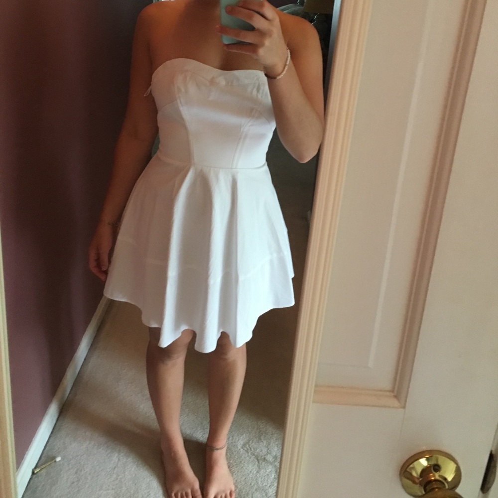 Express White Strapless Dress