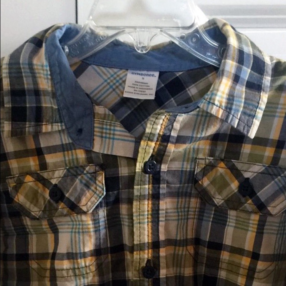 Gymboree Plaid Button Down Long Slv Shirt Size 5