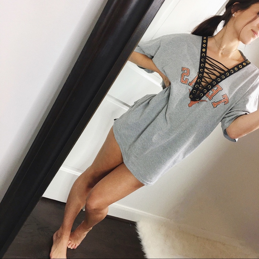 Texas Oversized Lace Up Tshirt