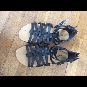 Black gladiator sandals