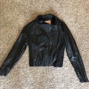 Black faux leather jacket