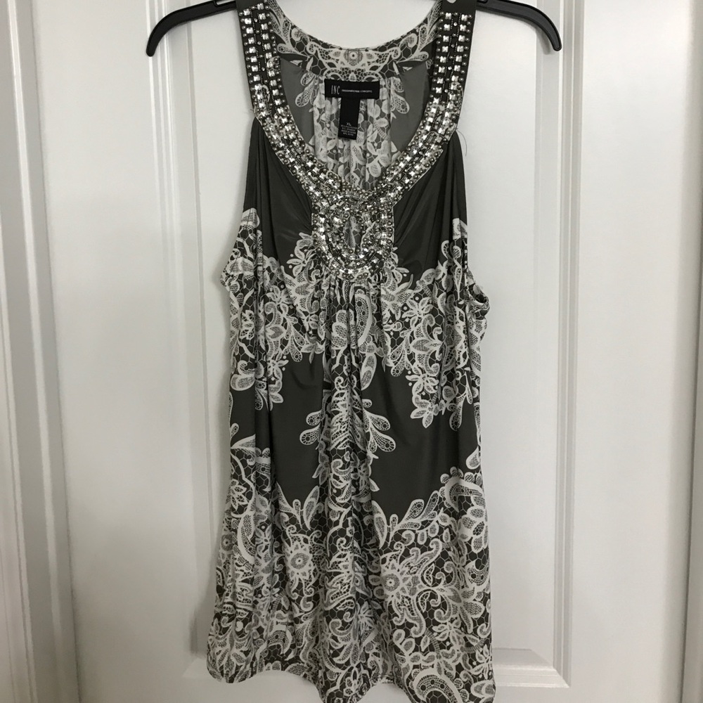 Rhinestone embellished tank