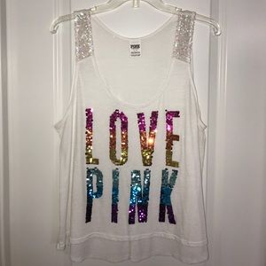 PINK by Victoria's Secret rainbow sequin tank