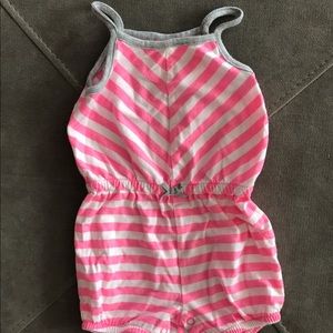 Carter's pink & white striped romper 🎀