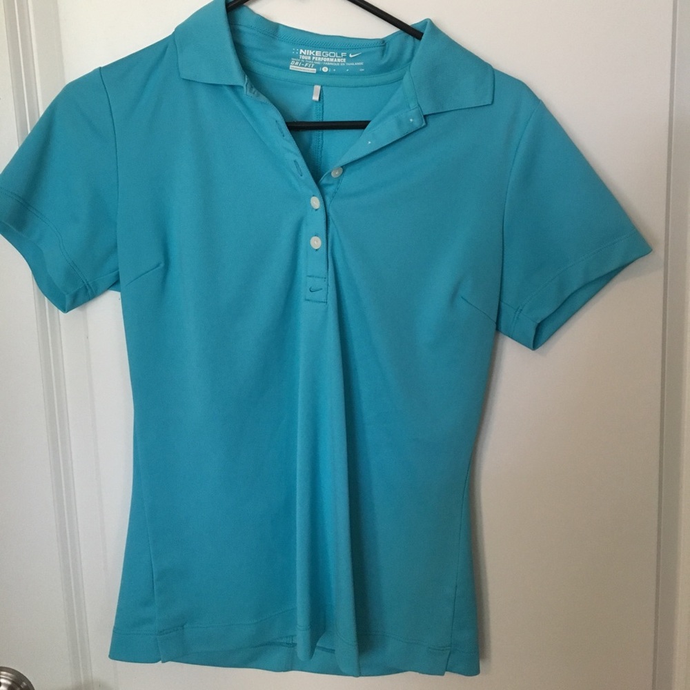 Teal blue Nike golf shirt
