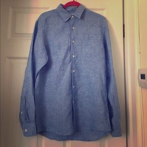 Gorgeous blue linen men's shirt