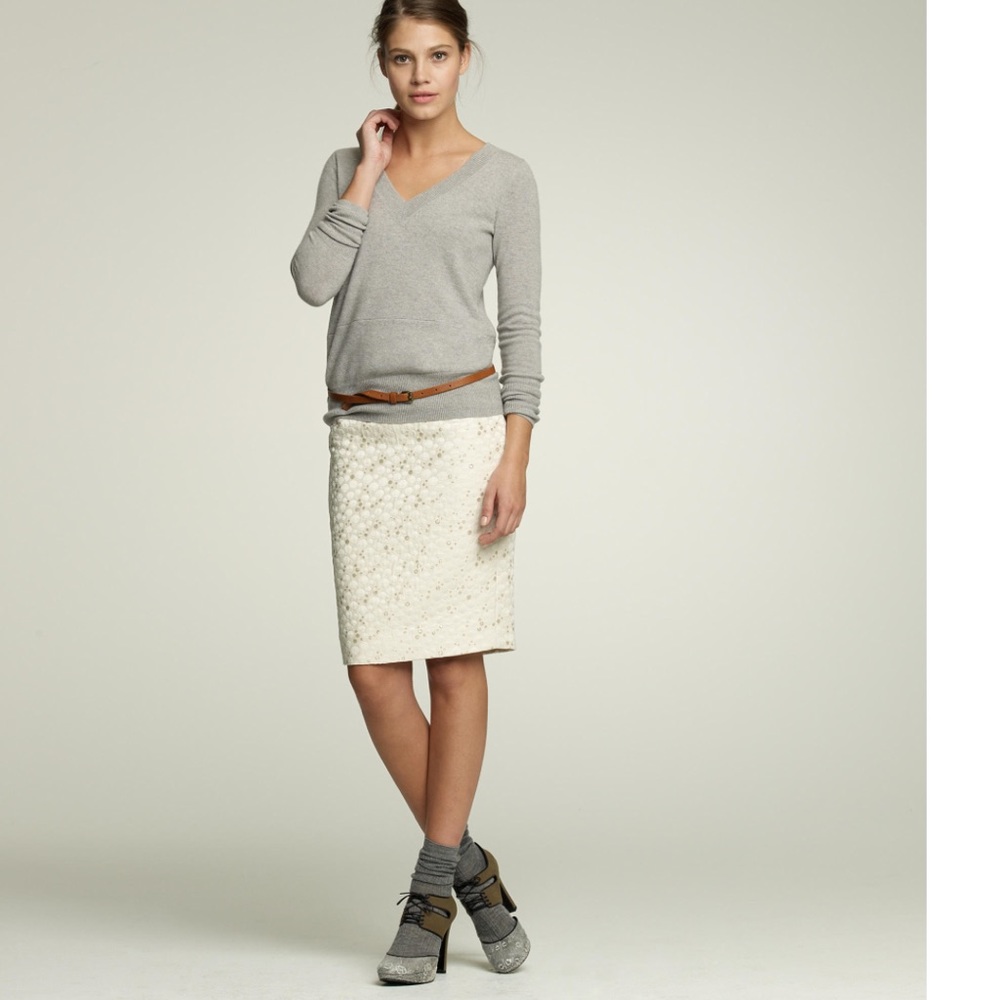 Gold & White Bubble J. Crew Pencil Skirt