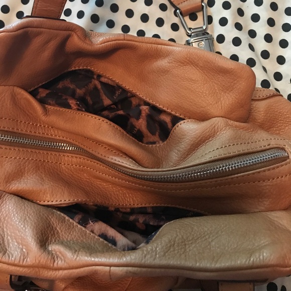B. Makowsky Leather Satchel Handbag With Dust Bag