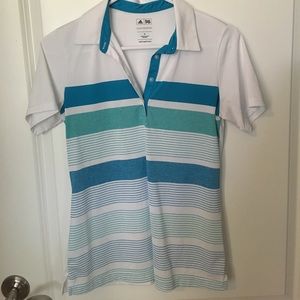 Blue stripe Adidas golf shirt