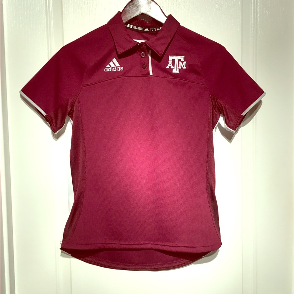 NWT! Texas A&M Adidas Climacool polo style shirt