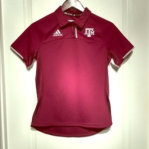 NWT! Texas A&M Adidas Climacool polo style shirt