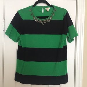 J.CREW Factory Navy & Green Summer Sweater