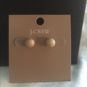 J Crew brushed gold stud earrings