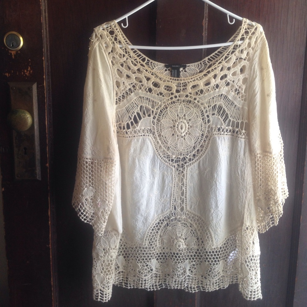 **SOLD** Cream top or beach shrug