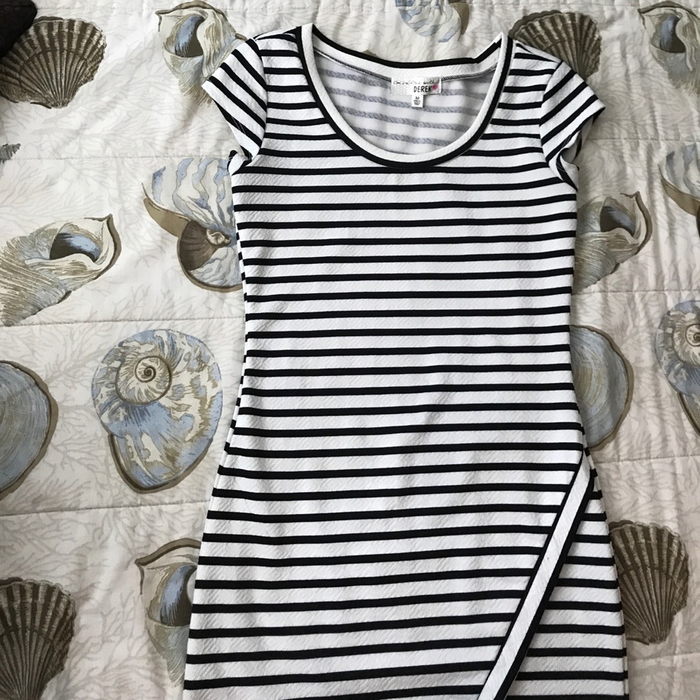 SOLD Black and white striped dress