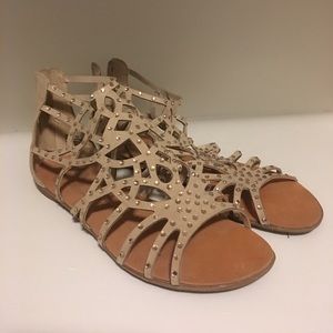 Rhinestone nude sandals