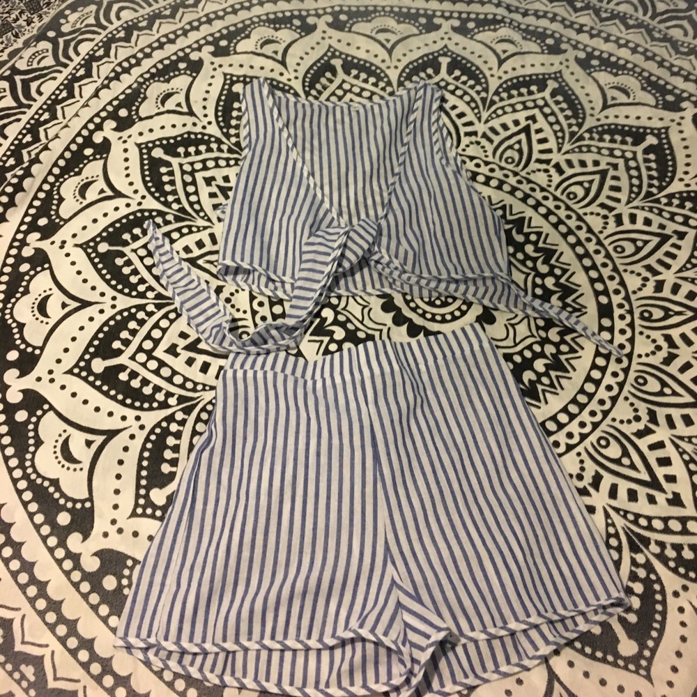 Two piece crop top and shorts