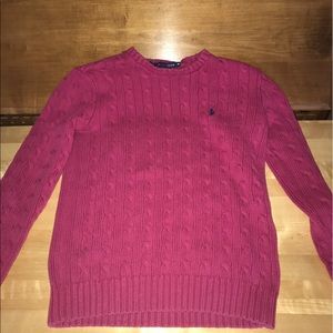 Women's pink polo sweater