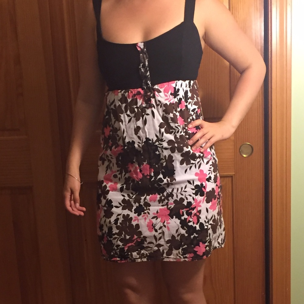 Black dress with Flower pattern