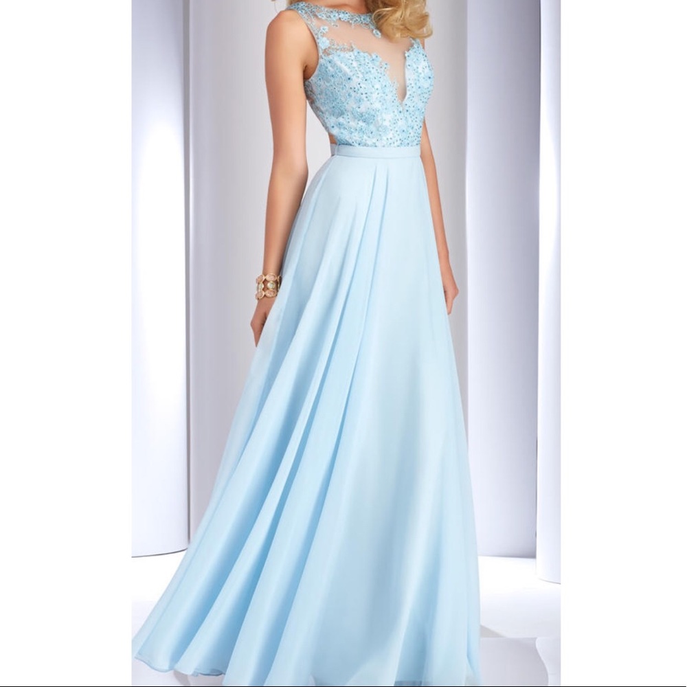 Sky blue prom dress