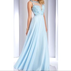 Sky blue prom dress