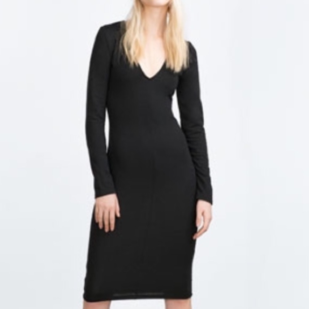 Zara fitted black dress. Size small