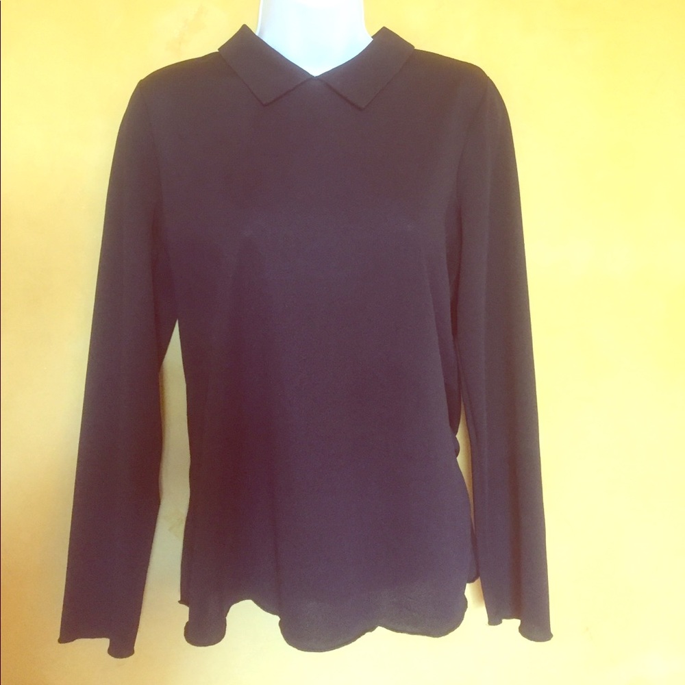 Black Zara Long Sleeve With Collar