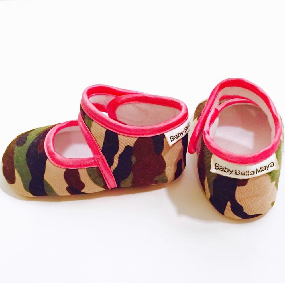 Baby Bella Maya Pink & Camouflage Booties - Size 2