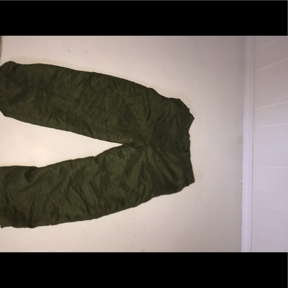 Green velvet Capri pants