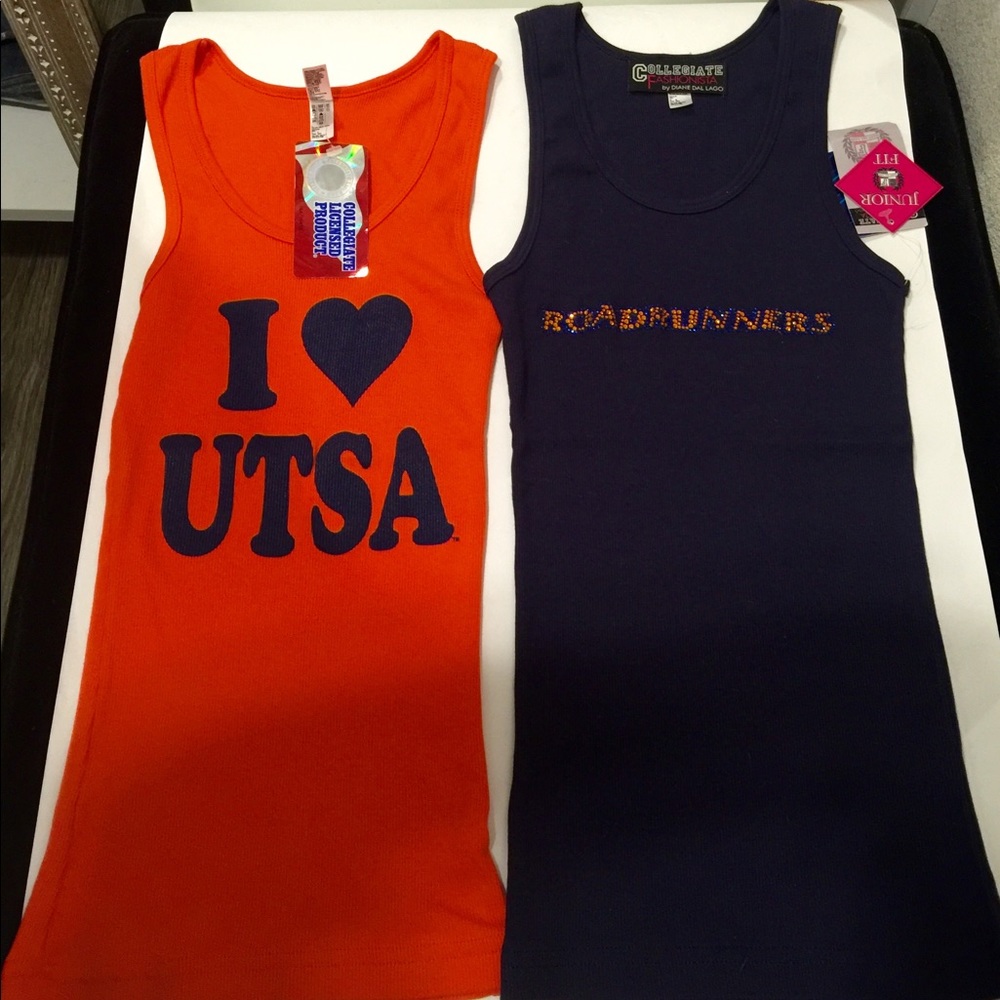 Two UTSA San Antonio university ribbed tank tops