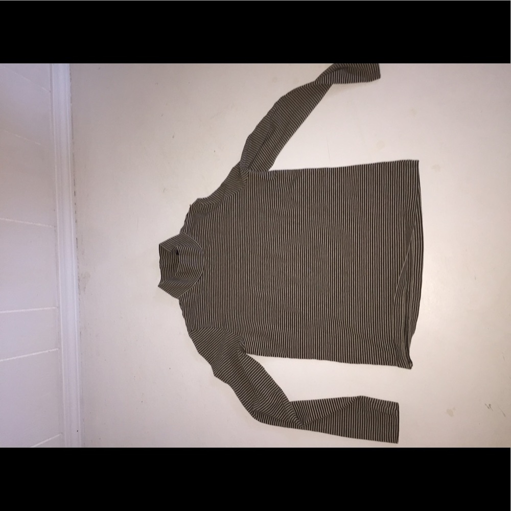 A striped mock neck long sleeve