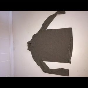 A striped mock neck long sleeve