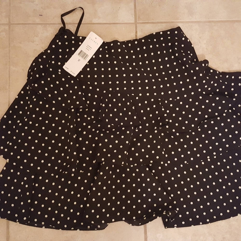 NWT Polka dot flowy short skirt Polo Ralph Lauren