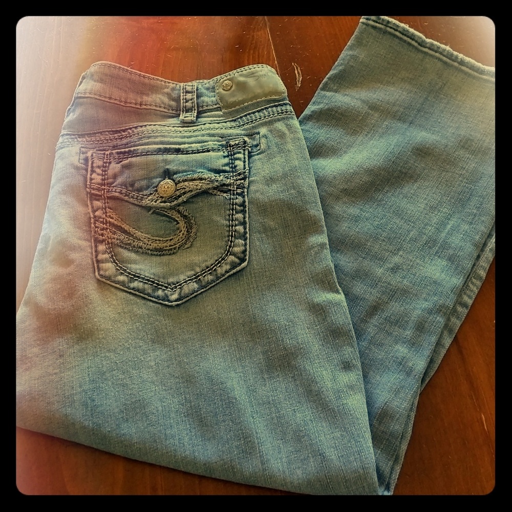 Silver Aiko Mid Capri Jeans