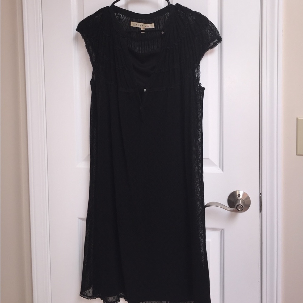 Studio M black lace dress w/ tank underling