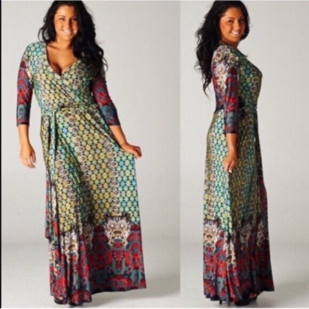 🏆3XHOST PICK🏆🇺🇸Medallion Border Maxi Dress - Picture 2 of 4
