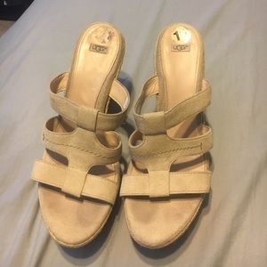 Authentic leather UGGS wedges