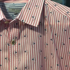 Ted Baker LS micro floral print Pink Shirt BACHH