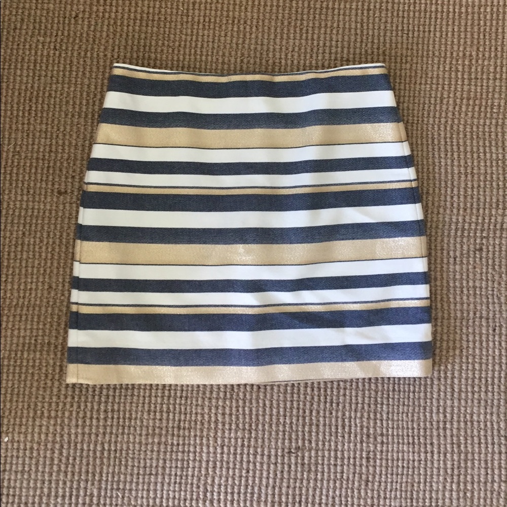 J.Crew Gold and Chambray Mini Skirt