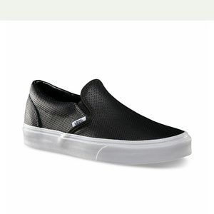 Black perforated classic slip-on vans